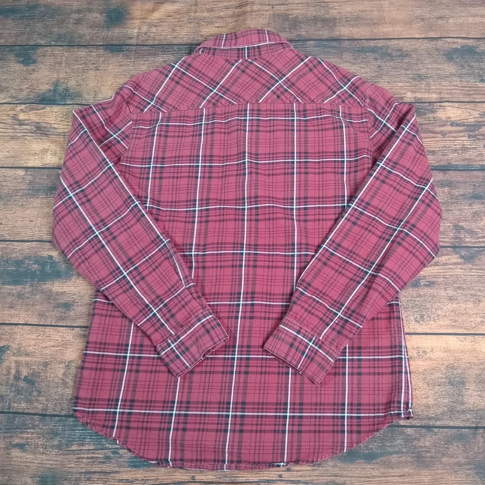 Harley Davidson Long Sleeve Button Up Flannel Shirt Men's Medium Red Plaid - Picture 2 of 9